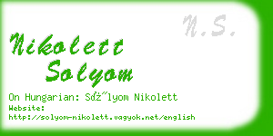 nikolett solyom business card